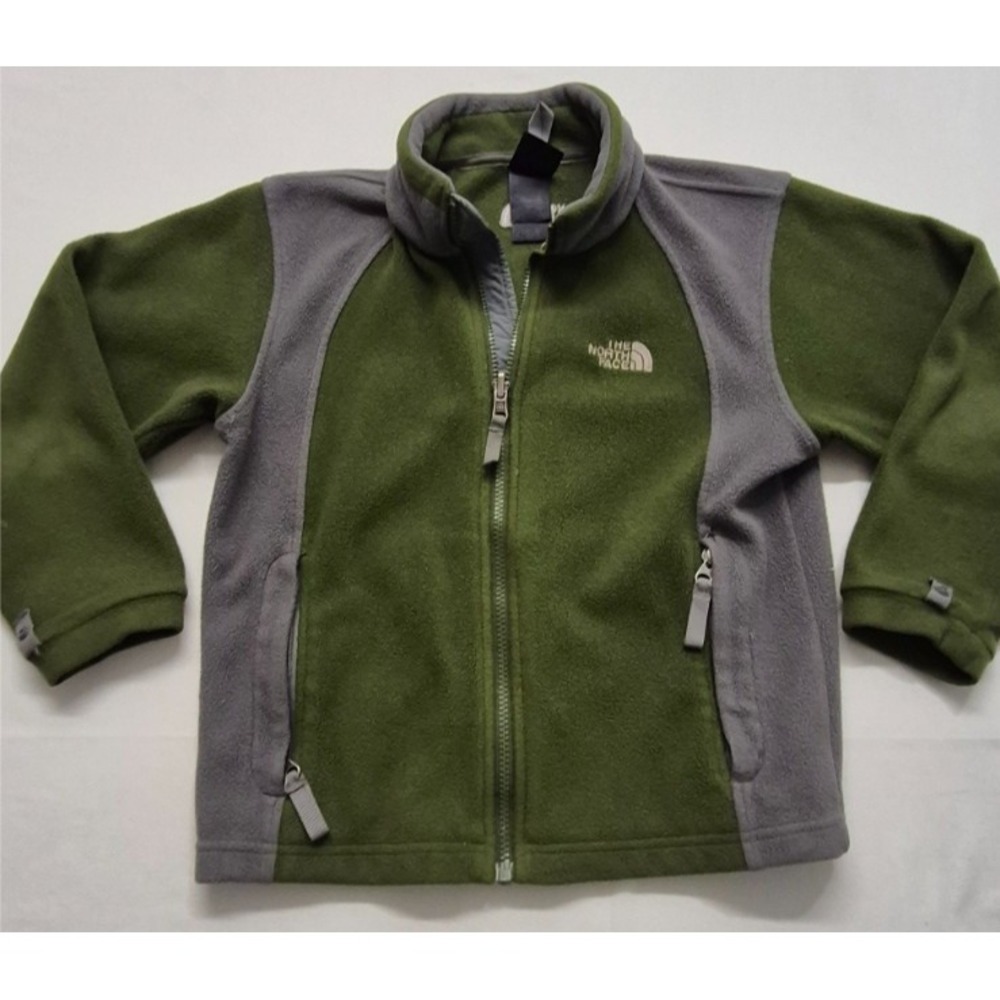 North Face Khumbu men's green/gray fleece full zip jacket sz. SM